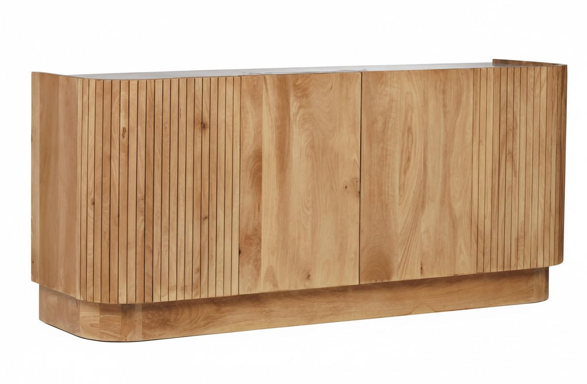 SIDEBOARD  in 170/75/45 cm  - Silberfarben/Naturfarben, Design, Holz/Stein (170/75/45cm) - Livetastic