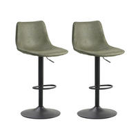 BARHOCKER-SET Mikrofaser Grün Stahl  - Schwarz/Grün, Basics, Textil/Metall (45/90/52cm) - MID.YOU