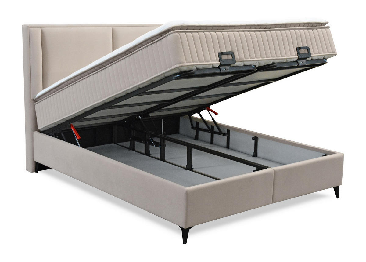 BOX KREVET     bež  - bež/crna, Moderno, drvni materijal/tekstil (180/200cm) - Hom`in