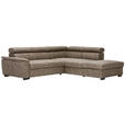 ECKSOFA Taupe Lederlook  - Taupe/Schwarz, Design, Kunststoff/Textil (263/230cm) - Hom`in