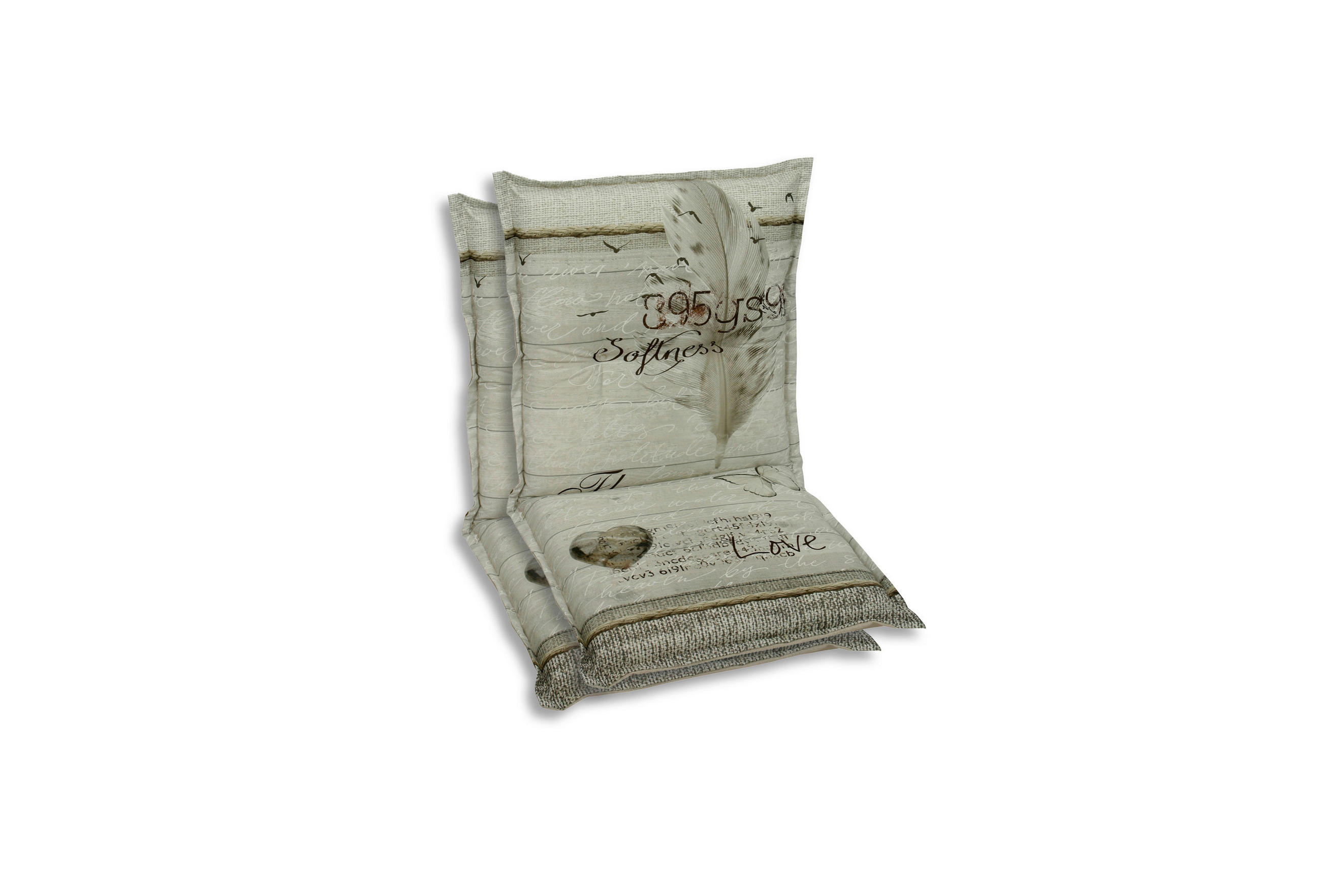 SESSELAUFLAGENSET Federn  - Dunkelbraun/Beige, Basics, Textil (50/7/100cm)