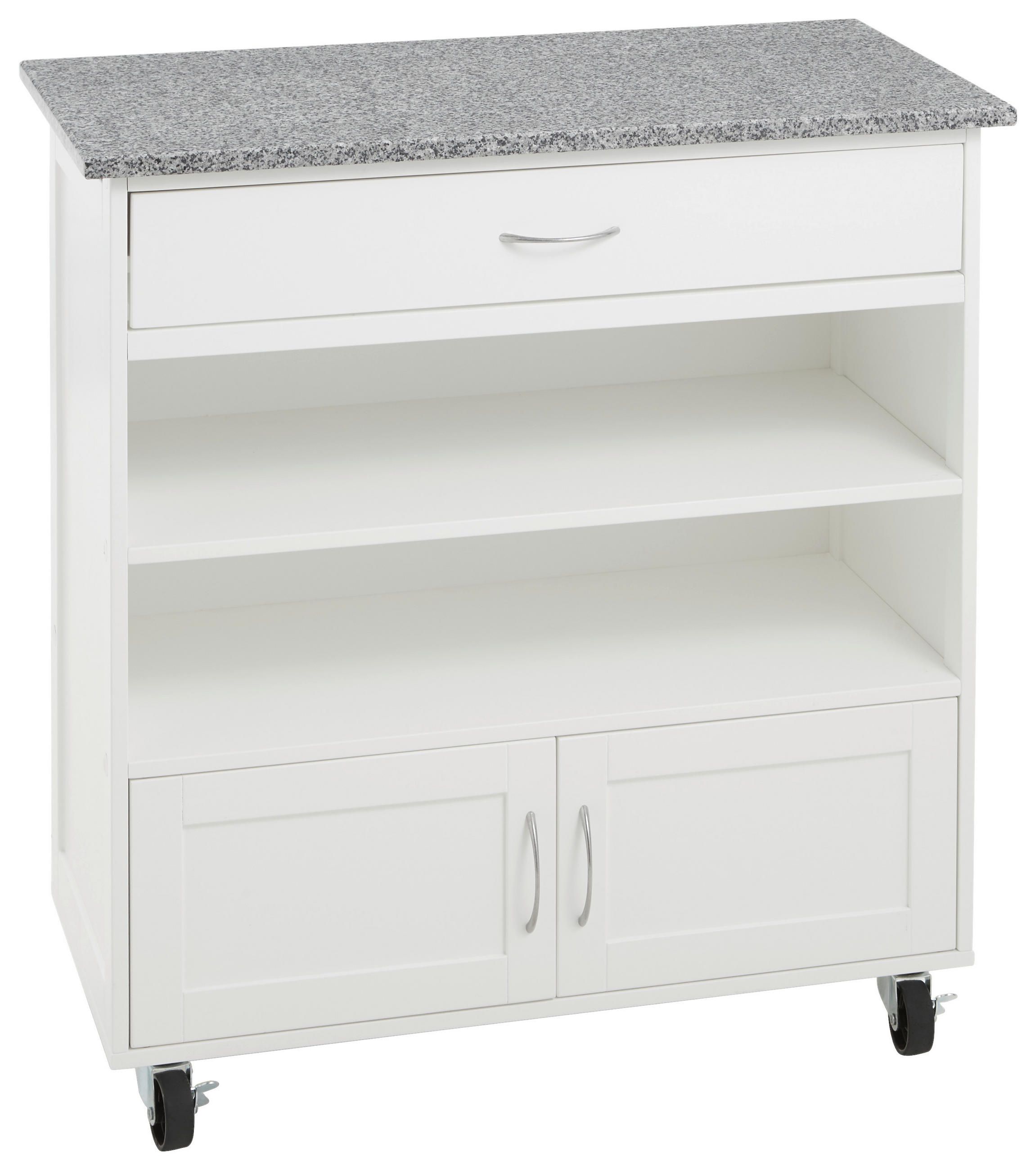 SERVIERWAGEN Grau, Weiß  - Silberfarben/Weiß, KONVENTIONELL, Holzwerkstoff/Kunststoff (85/45/89cm) - MID.YOU