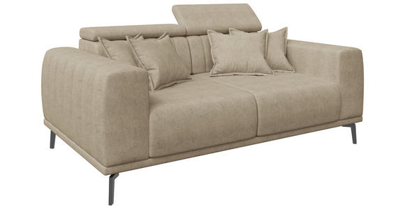 2-SITZER-SOFA  in Webstoff Beige  - Beige/Schwarz, KONVENTIONELL, Textil/Metall (200/80/113cm) - Carryhome