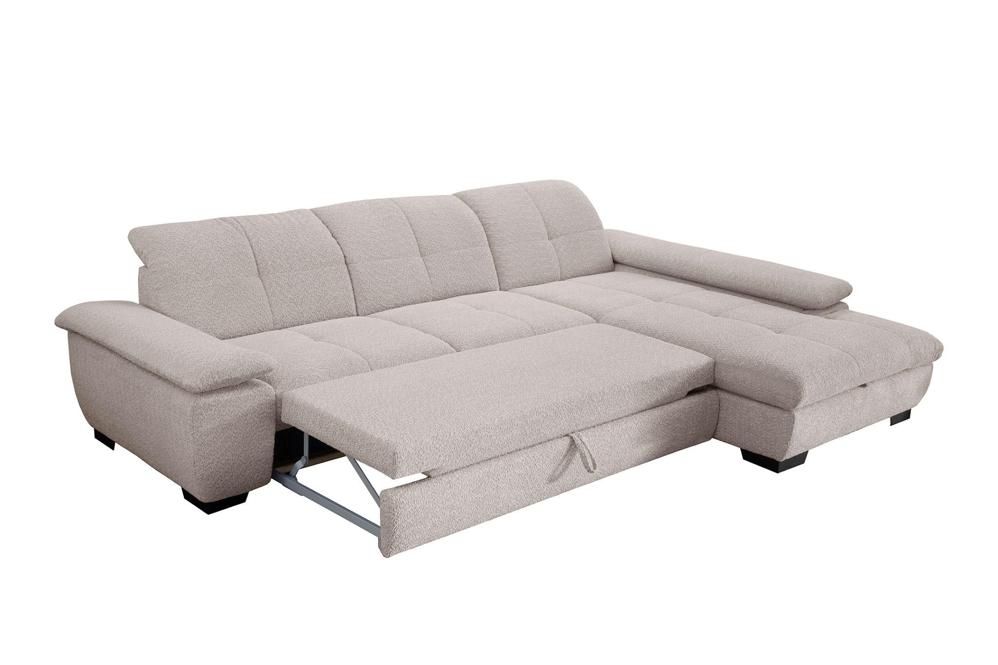 SAROKGARNITÚRA textil bézs  - bézs/fekete, Design, textil/fém (297/204cm) - Xora