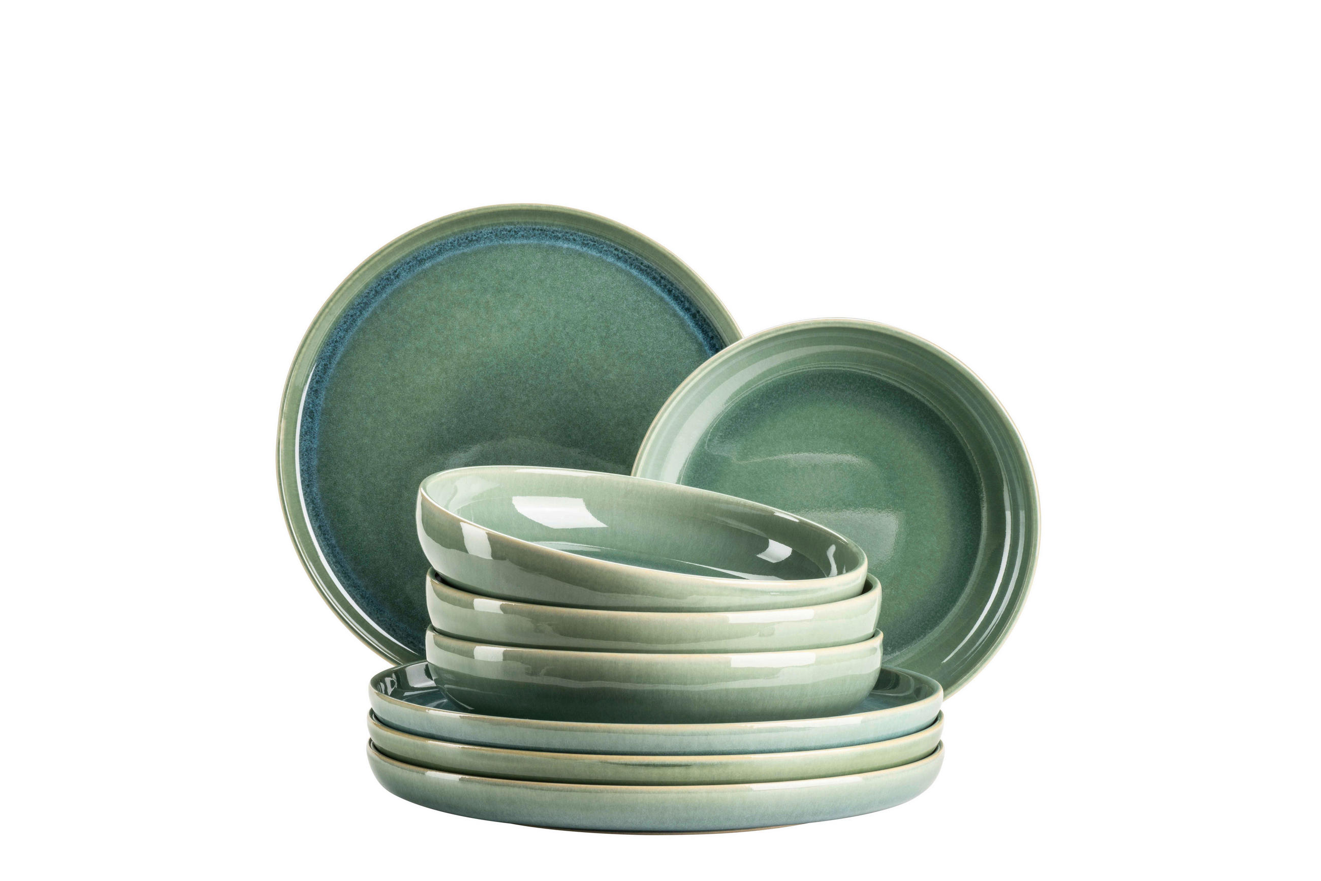 TAFELSERVICE 8-teilig  - Hellgrün, Basics, Keramik - Mäser