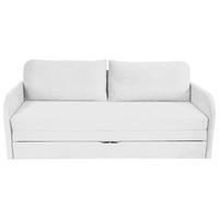 SCHLAFSOFA  mit Liegefunktion Flachgewebe Weiß  - Schwarz/Weiß, Design, Kunststoff/Textil (203/77/86cm) - MID.YOU