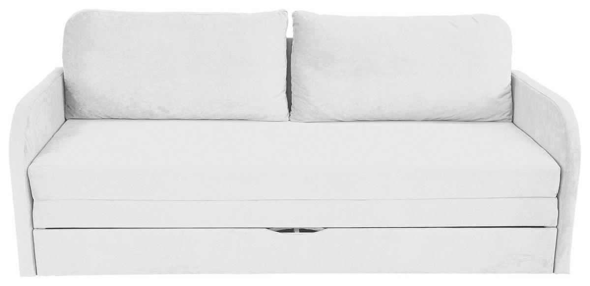 SCHLAFSOFA  mit Liegefunktion Flachgewebe Weiß  - Schwarz/Weiß, Design, Kunststoff/Textil (203/77/86cm) - MID.YOU