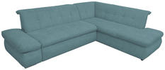 Ecksofa Petrol Mikrofaser  - Chromfarben/Petrol, KONVENTIONELL, Textil/Metall (273/216cm) - MID.YOU