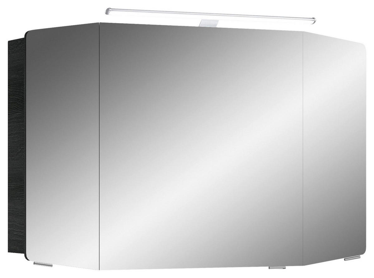 SPIEGELSCHRANK 100/67/17 cm  - Chromfarben/Graphitfarben, KONVENTIONELL, Glas/Holzwerkstoff (100/67/17cm) - Pelipal