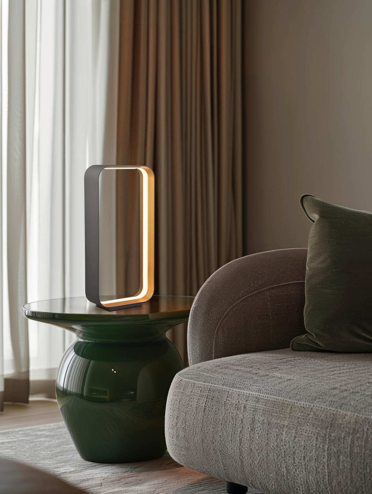 LED-TISCHLEUCHTE Cizione 30/61/10 cm  - Goldfarben/Schwarz, Design, Metall (30/61/10cm) - Trio Leuchten