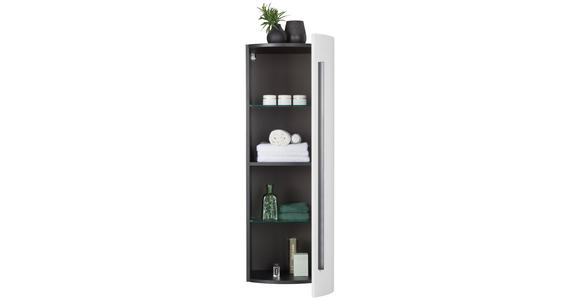 MIDISCHRANK 40/125/45 cm - Schwarz/Weiß, MODERN, Glas/Holzwerkstoff (40/125/45cm) - Dieter Knoll
