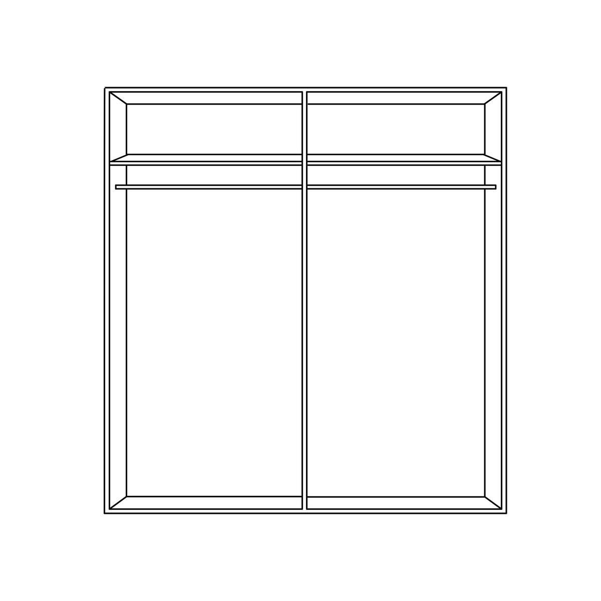 SCHWEBETÜRENSCHRANK in Weiss  - Weiss, Design, Glas/Holzwerkstoff (225/210/65cm) - Carryhome