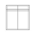 KLEIDERSCHRANK 181/210/54 cm 4-türig  - Dunkelgrau/Grau, KONVENTIONELL, Glas/Holzwerkstoff (181/210/54cm) - Carryhome