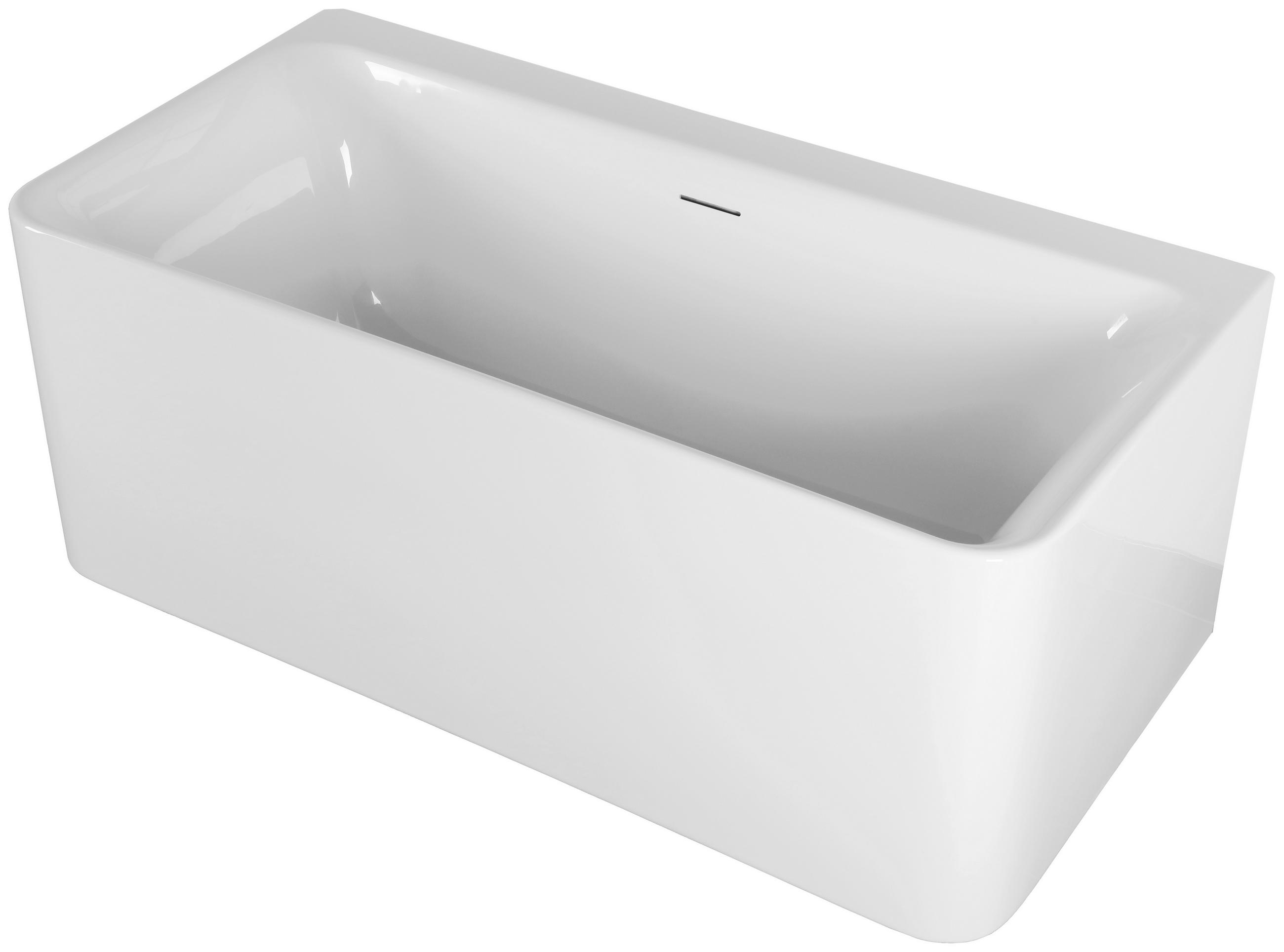 BADEWANNE freistehend, Wandmontage  170/80/58,5 cm  - Weiß, MODERN, Kunststoff (170/80/58,5cm)
