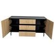 SIDEBOARD LINO in 150/75/40 cm - Eichefarben/Schwarz, Design, Holzwerkstoff/Metall (150/75/40cm) - Xora