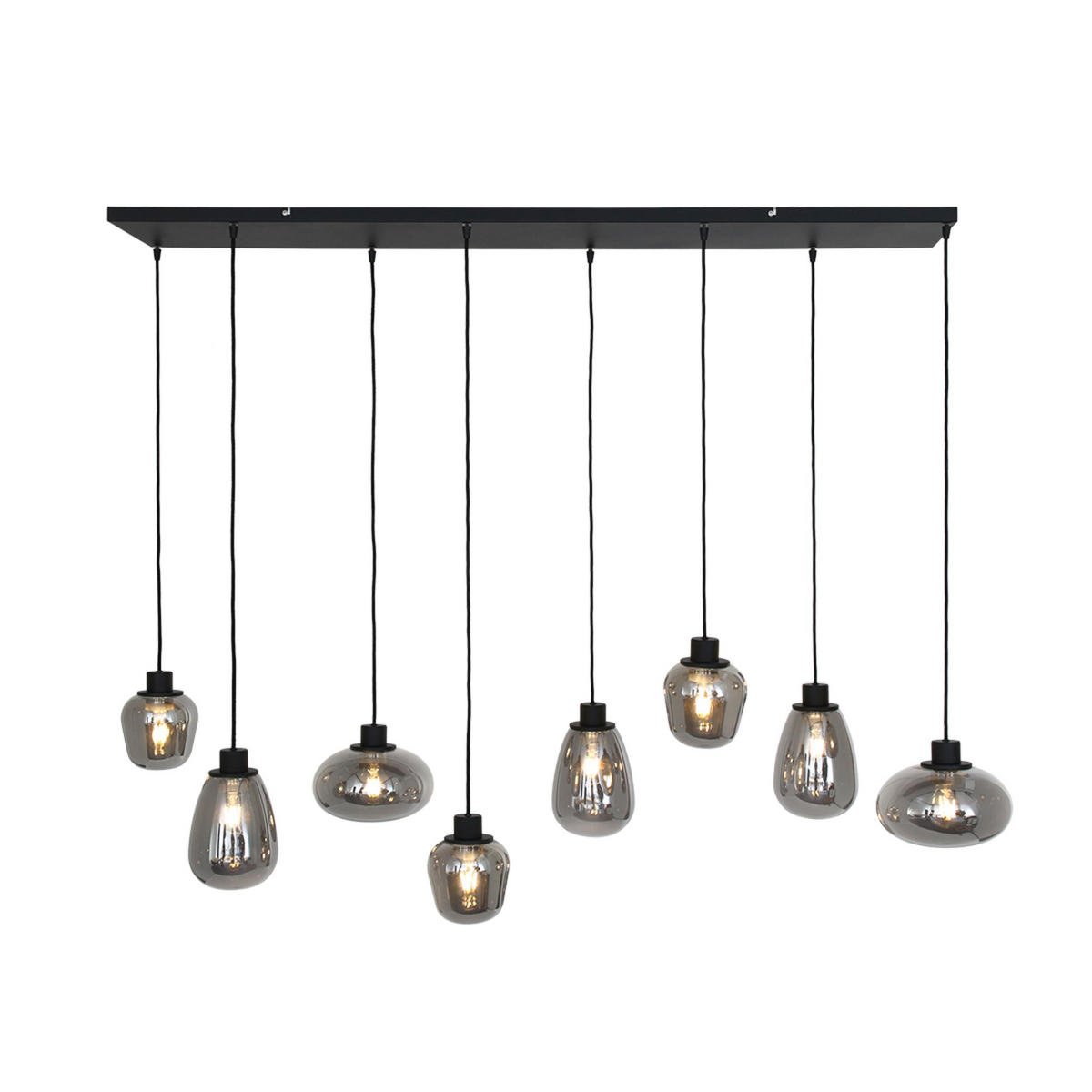 PENDELLEUCHTE  30/20-180/145 cm   - Schwarz, Trend, Glas/Metall (30/20-180/145cm)
