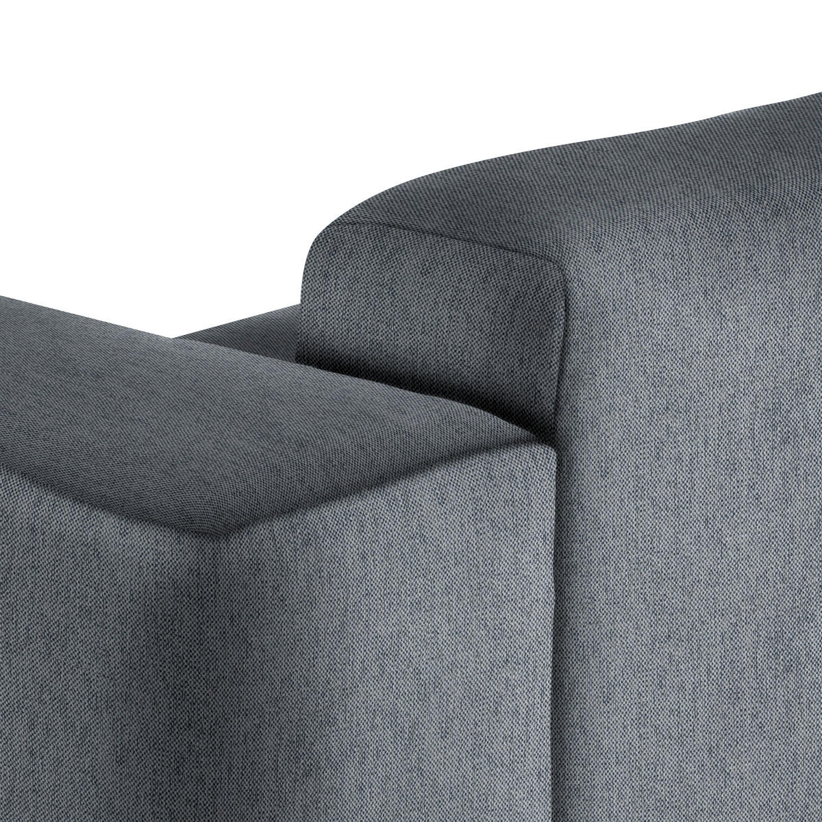 ECKSOFA Dunkelgrau Webstoff Rücken echt  - Dunkelgrau/Schwarz, Design, Kunststoff/Textil (171/290cm) - home24