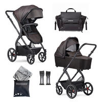 KINDERWAGENSET FX4 Life  - Dunkelbraun/Schwarz, Basics, Textil/Metall (57/129/100cm) - Gesslein