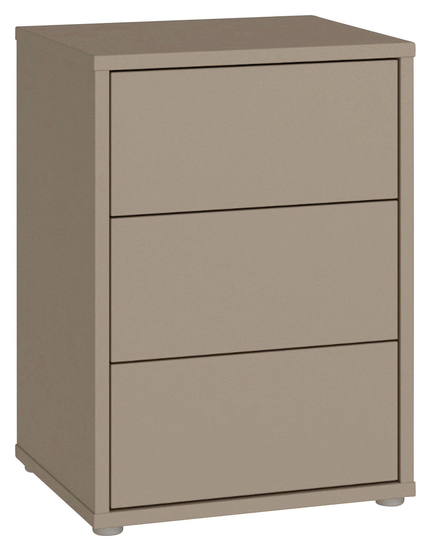 NACHTSCHRANK 50/69/42 cm  - Taupe/Silberfarben, Trend, Holzwerkstoff/Kunststoff (50/69/42cm) - Carryhome