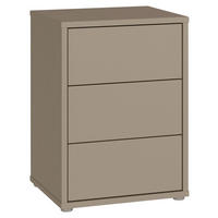 NACHTSCHRANK 50/69/42 cm  - Taupe/Silberfarben, Trend, Holzwerkstoff/Kunststoff (50/69/42cm) - Carryhome