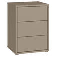 NACHTSCHRANK 50/69/42 cm  - Taupe/Silberfarben, Trend, Holzwerkstoff/Kunststoff (50/69/42cm) - Carryhome