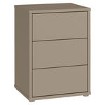 NACHTSCHRANK 50/69/42 cm  - Taupe/Silberfarben, Trend, Holzwerkstoff/Kunststoff (50/69/42cm) - Carryhome