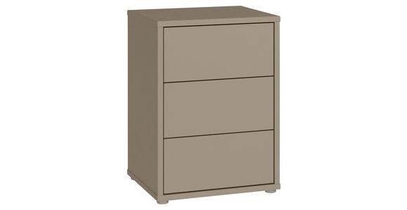 NACHTSCHRANK 50/69/42 cm  - Taupe/Silberfarben, Trend, Holzwerkstoff/Kunststoff (50/69/42cm) - Carryhome