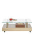 COUCHTISCH rechteckig Edelstahlfarben, Eichefarben - Edelstahlfarben/Eichefarben, Trend, Glas/Kunststoff (110/60/35cm) - Carryhome
