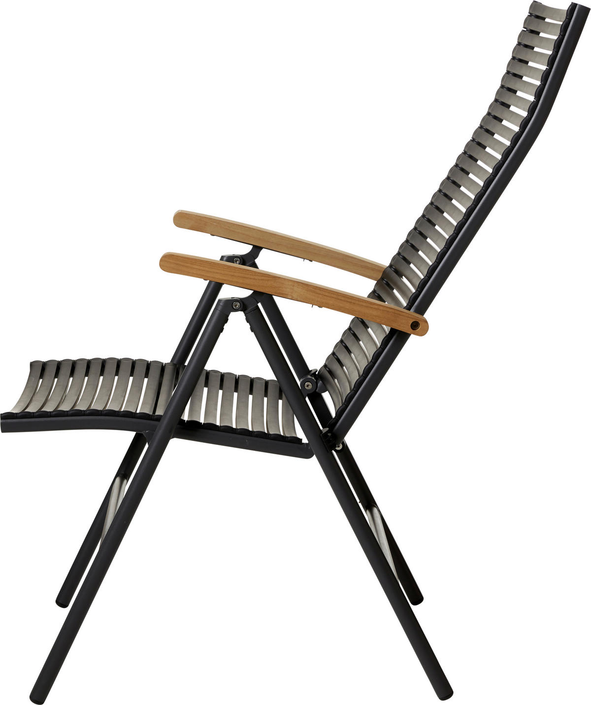 GARTENSTUHL Anthrazit, Schwarz, Teakfarben  - Anthrazit/Schwarz, KONVENTIONELL, Holz/Kunststoff (60/111/72cm) - Gardenson