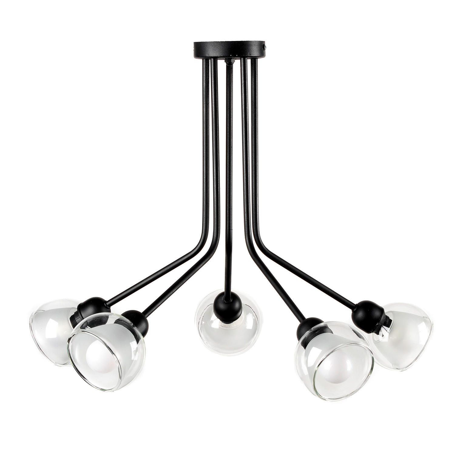 DECKENLEUCHTE 55/45 cm   - Schwarz, Basics, Metall (55/45cm)