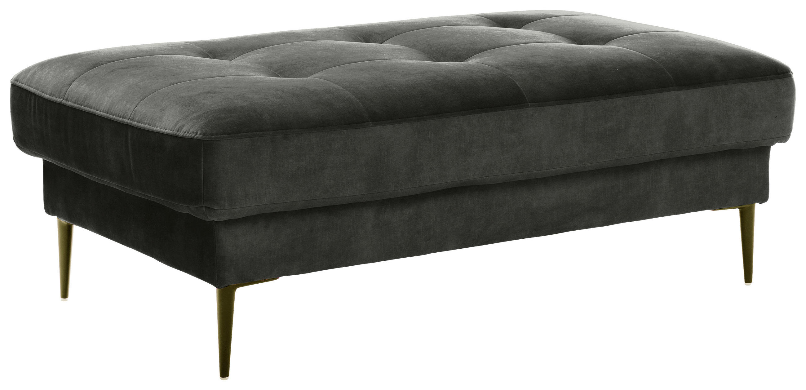 HOCKER LUZI Mikrofaser Anthrazit  - Anthrazit/Schwarz, MODERN, Textil (125/42/72cm) - Trendmanufaktur