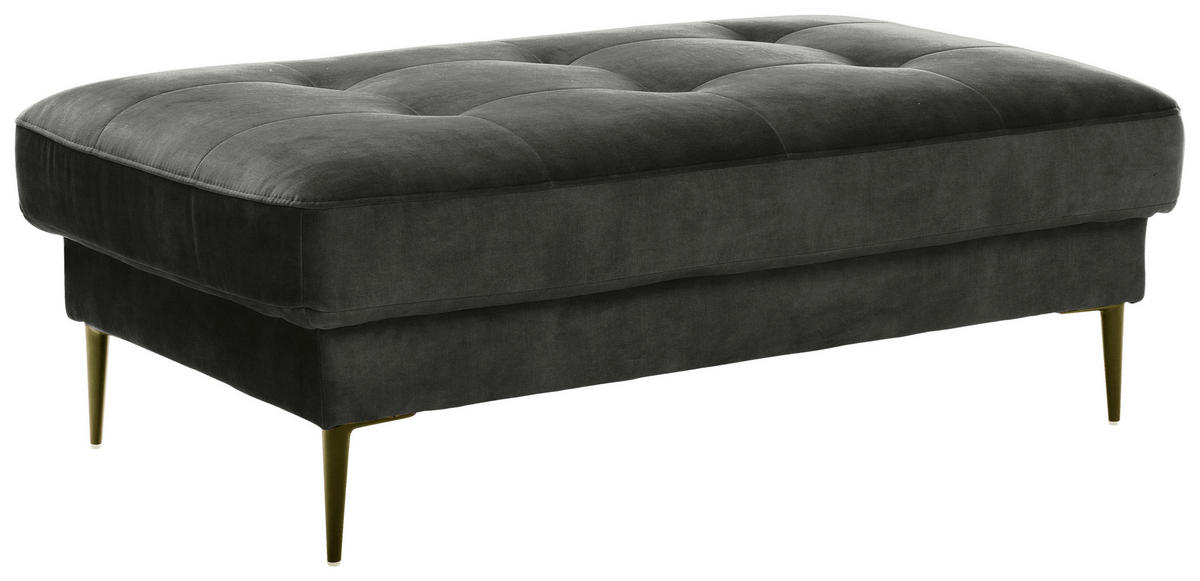 HOCKER LUZI Mikrofaser Anthrazit  - Anthrazit/Schwarz, MODERN, Textil (125/42/72cm) - Trendmanufaktur