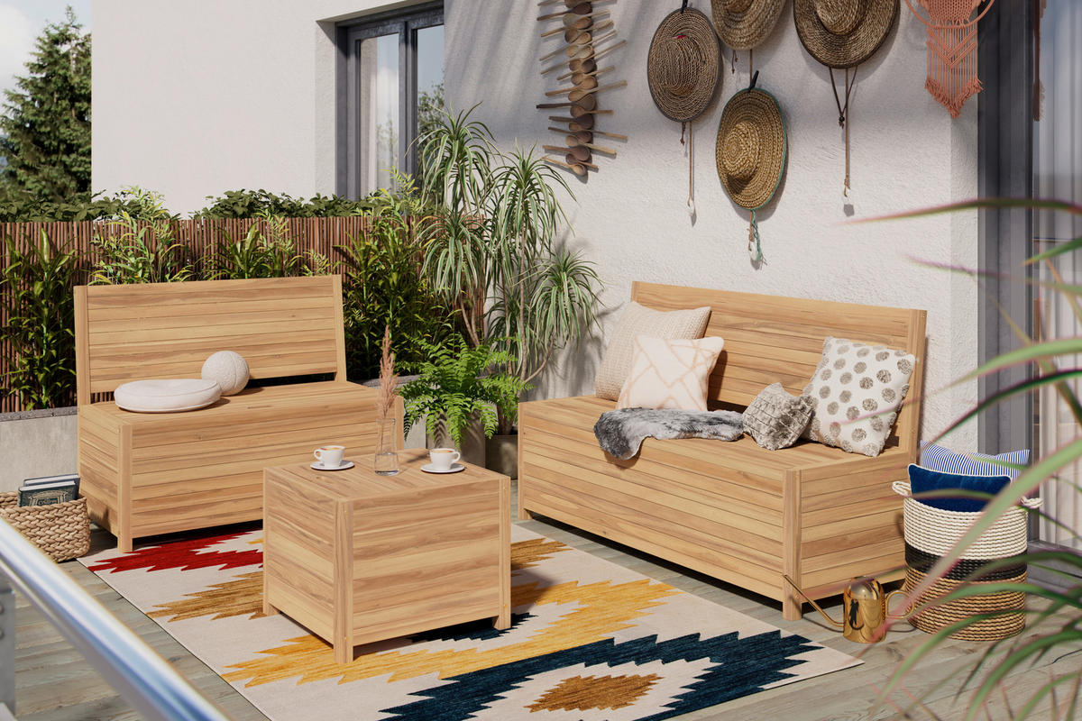 GARTENBANK 150/90/58 cm  in Akaziefarben  - Akaziefarben, ROMANTIK / LANDHAUS, Holz (150/90/58cm) - Ambia Garden