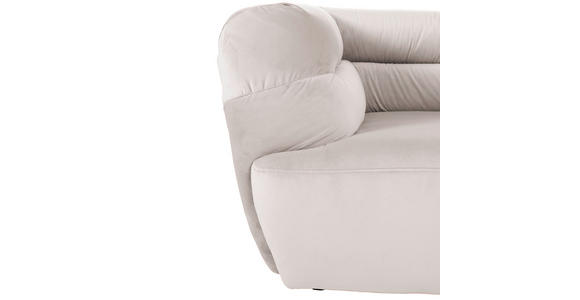 BIGSOFA Samt Creme  - Creme/Schwarz, KONVENTIONELL, Kunststoff/Textil (240/73/100cm) - Carryhome