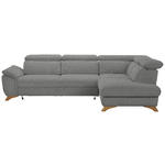 ECKSOFA in Bouclé Hellgrau  - Eichefarben/Hellgrau, MODERN, Holz/Textil (287/212cm) - Valnatura