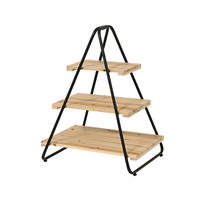 STOLEK NA ROSTLINY jedle hnědá, černá - černá/hnědá, Basics, kov/dřevo (40/50/66cm)