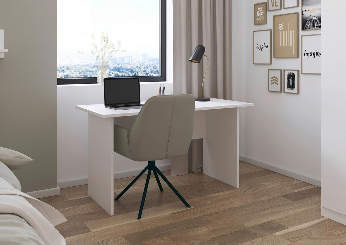 MLADINSKA PISALNA MIZA leseni material bela  - bela, Trend, leseni material (140/75/66cm) - Xora