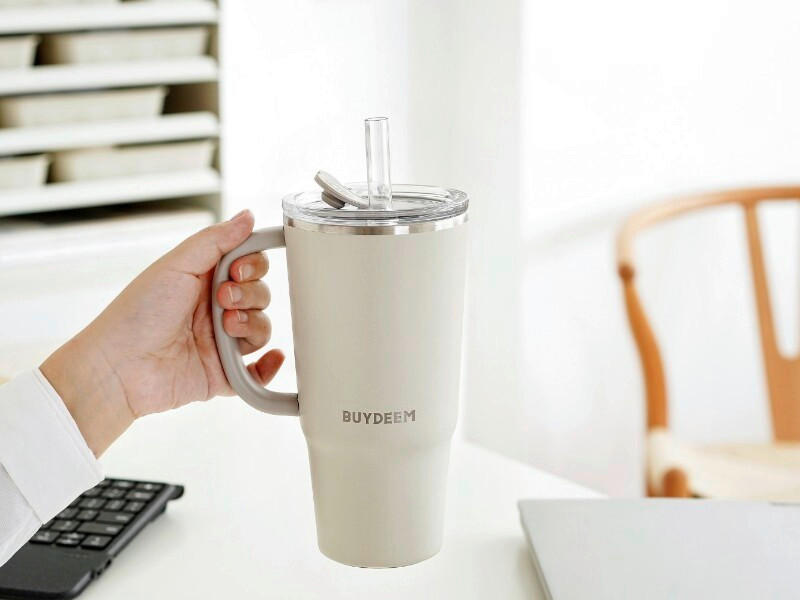 termosz, hőtartó pohár, utazó 0,7 l  - fehér, Basics, fém (9/21,4/12cm) - BUYDEEM