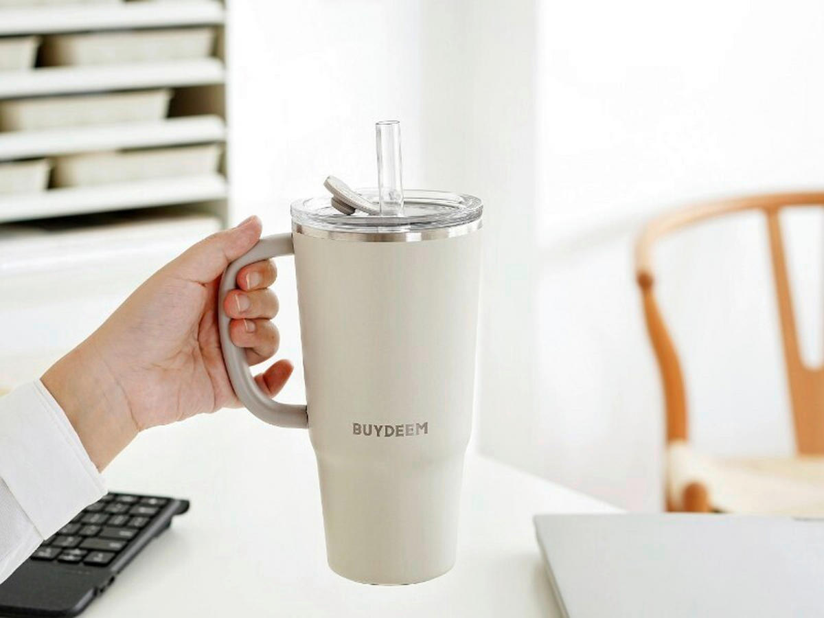 termosz, hőtartó pohár, utazó 0,7 l  - fehér, Basics, fém (9/21,4/12cm) - BUYDEEM