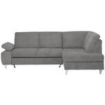 ECKSOFA in Flachgewebe Grau  - Silberfarben/Grau, KONVENTIONELL, Holz/Textil (255/186cm) - Cantus