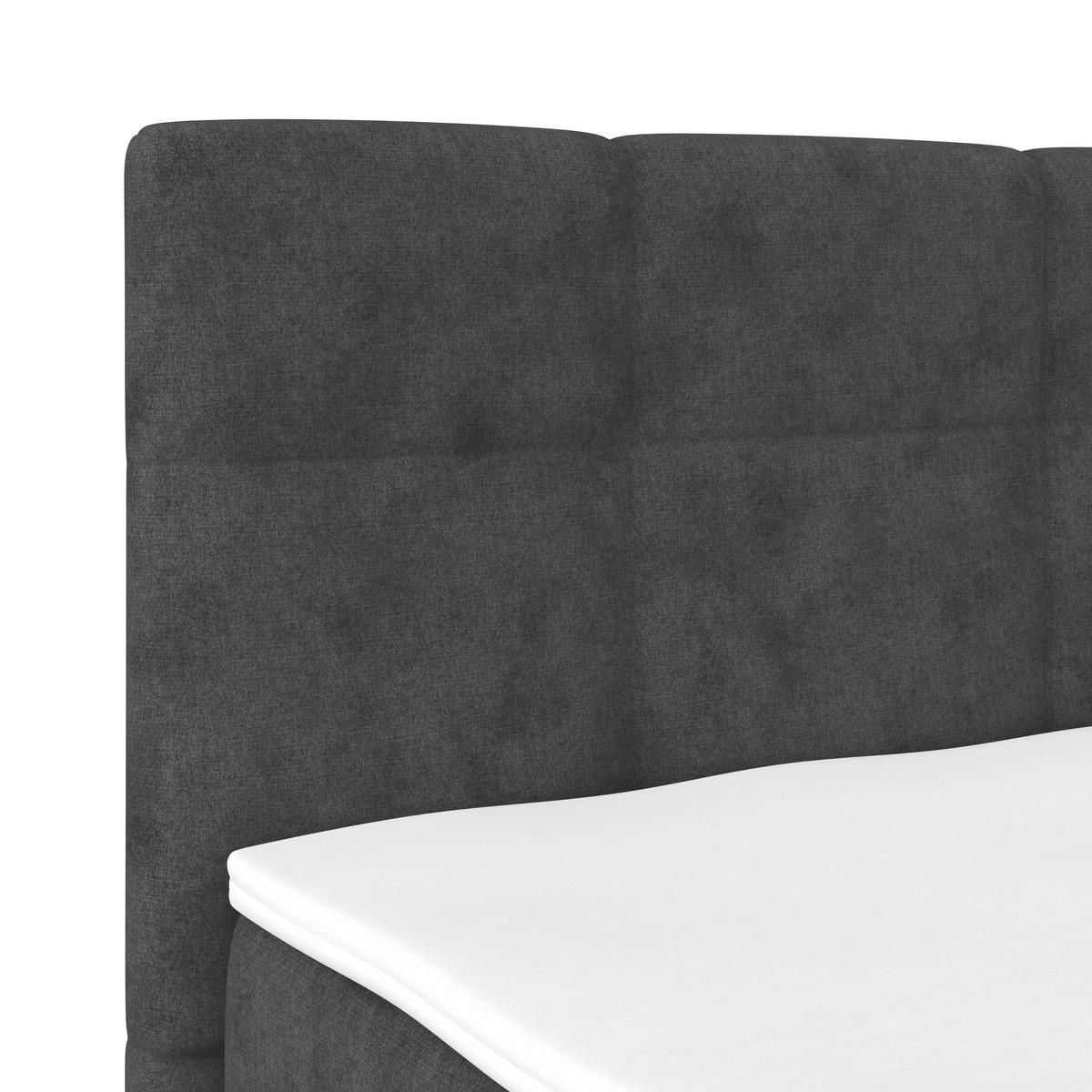 POLSTERBETT Bettkasten, Topper 180/200 cm  in Dunkelgrau  - Dunkelgrau/Schwarz, MODERN, Kunststoff/Textil (180/200cm) - MID.YOU