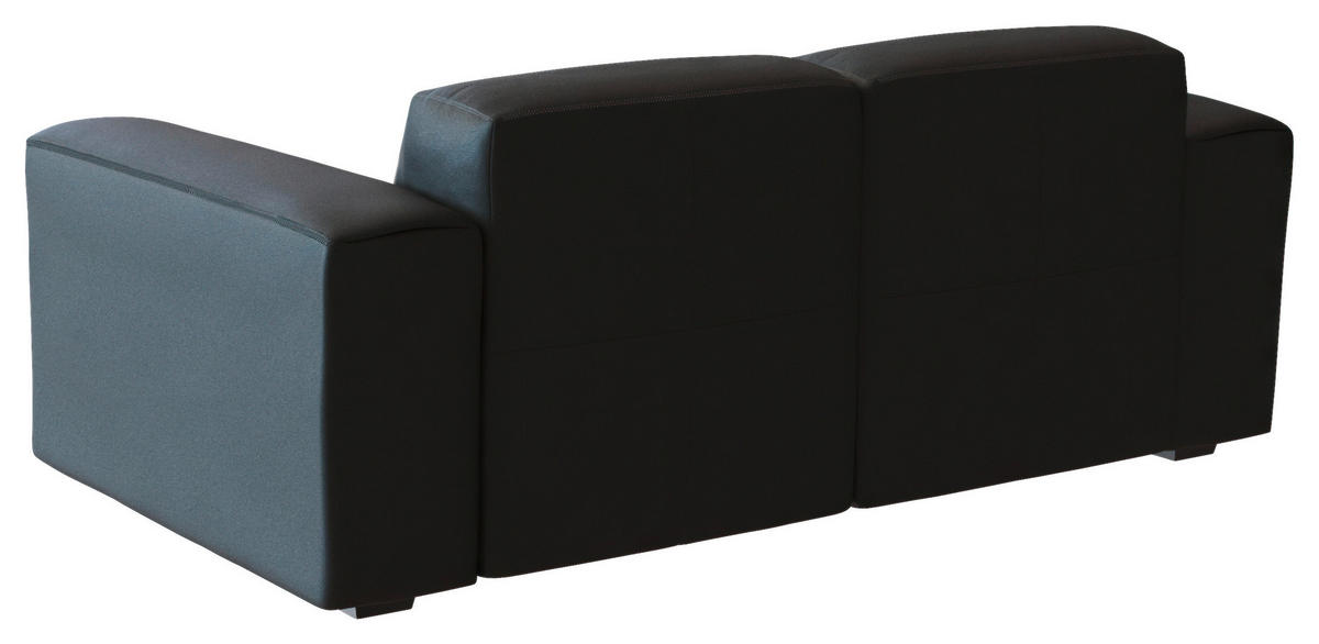 2-SITZER-SOFA Schwarz Echtleder  - Schwarz, Design, Leder/Holz (187/73/102cm) - Livetastic