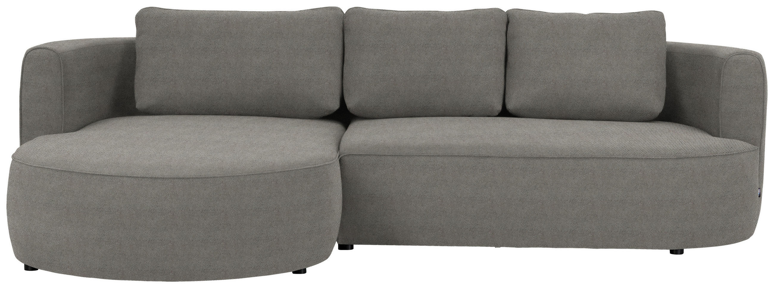 ECKSOFA in Webstoff Greige  - Greige/Schwarz, Design, Kunststoff/Textil (183/284cm) - Welnova