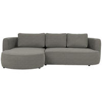 ECKSOFA in Webstoff Greige  - Greige/Schwarz, Design, Kunststoff/Textil (183/284cm) - Welnova