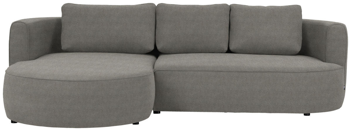 ECKSOFA in Webstoff Greige  - Greige/Schwarz, Design, Kunststoff/Textil (183/284cm) - Welnova