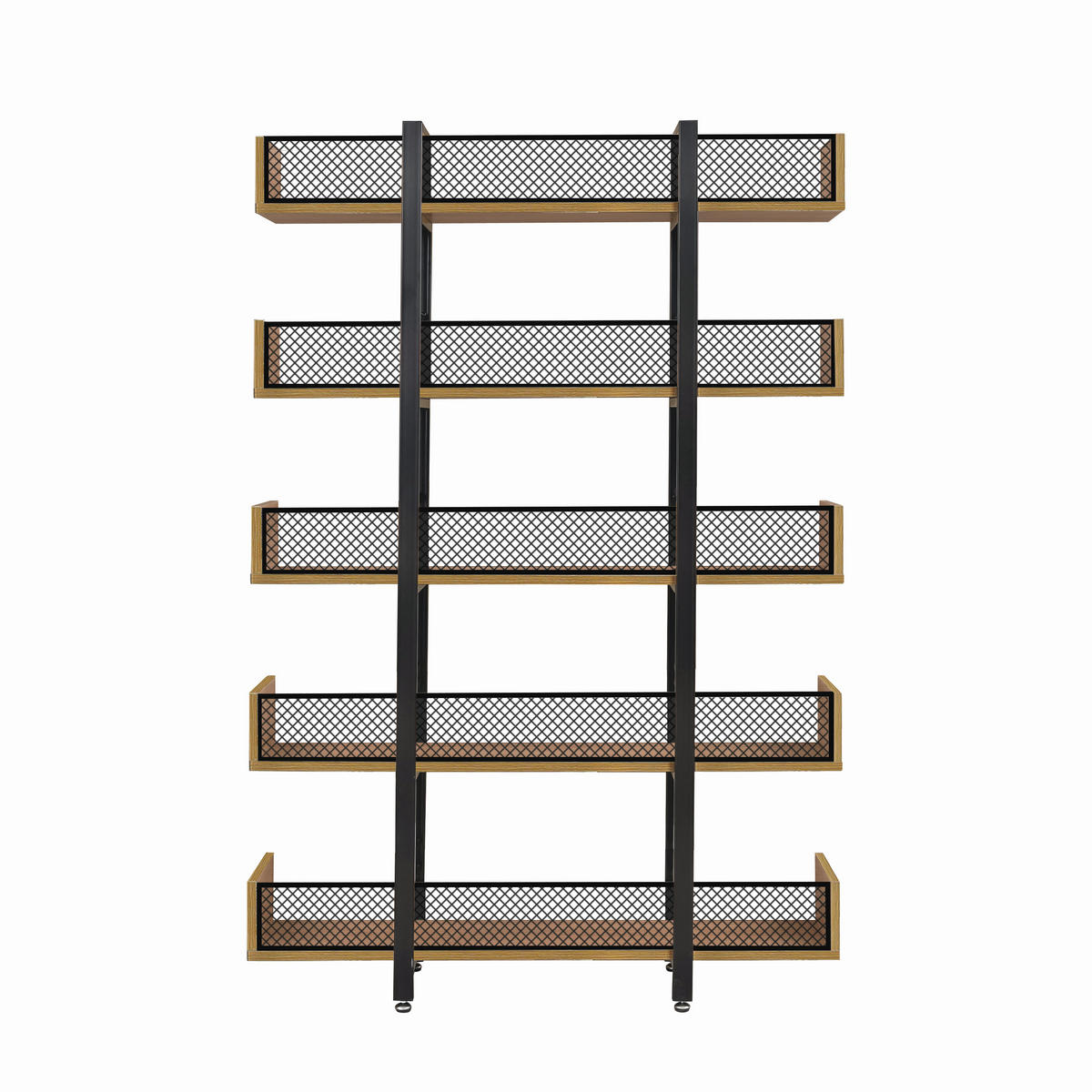 REGAL  120/180/30 cm Naturfarben, Schwarz  - Schwarz/Naturfarben, Design, Holzwerkstoff/Metall (120/180/30cm) - Livetastic