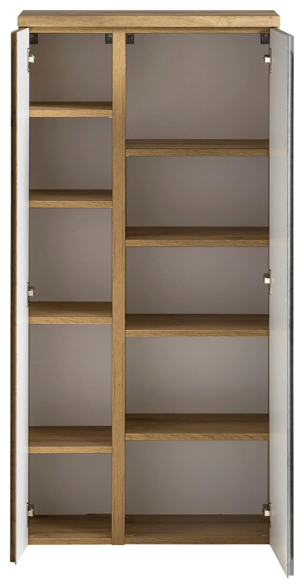 MIDISCHRANK 65/130/35 cm  - Eiche Wotan/Hellgrau, Modern, Holzwerkstoff (65/130/35cm) - Held