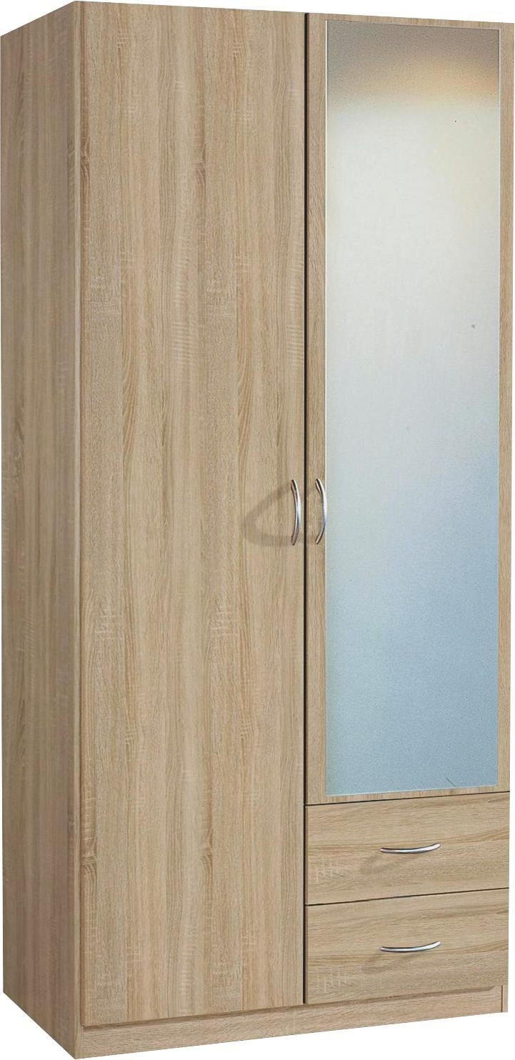 DREHTÜRENSCHRANK in Sonoma Eiche  - Silberfarben/Sonoma Eiche, Design, Holzwerkstoff/Kunststoff (91/197/54cm) - Boxxx