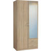 DREHTÜRENSCHRANK in Sonoma Eiche  - Silberfarben/Sonoma Eiche, Design, Holzwerkstoff/Kunststoff (91/197/54cm) - Boxxx
