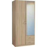 DREHTÜRENSCHRANK in Sonoma Eiche  - Silberfarben/Sonoma Eiche, Design, Holzwerkstoff/Kunststoff (91/197/54cm) - Boxxx